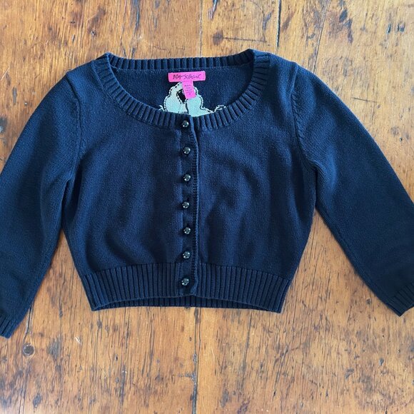 Vintage Betsey Johnson Skull Key Cropped Cardigan - Picture 8 of 10